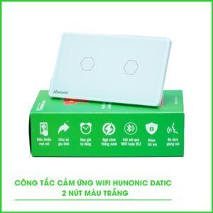 Công Tắc Cảm Ứng 2 Nút Wifi Hunonic Datic Màu Trắng