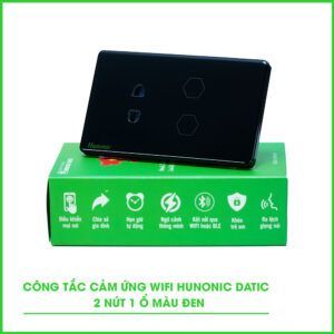 Công Tắc Cảm Ứng Wifi 2in1 Hunonic Datic Màu Đen