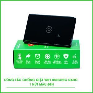 Công Tắc Chống Giật Wifi Hunonic Datic Màu Đen