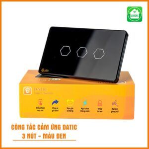 Công Tắc Cảm Ứng Thông Minh Datic – 3 Nút Màu Đen