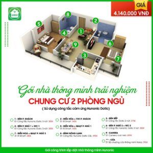 Trọn gói nhà thông minh trải nghiệm cho chung cư 2 phòng ngủ