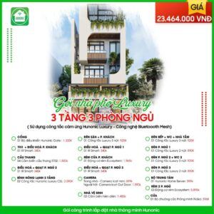 Trọn gói Nhà phố Luxury có 3 tầng 3 phòng ngủ