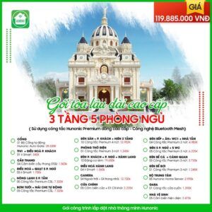 Trọn gói Tòa lâu đài cao cấp cho nhà 3 tầng, 5 phòng ngủ