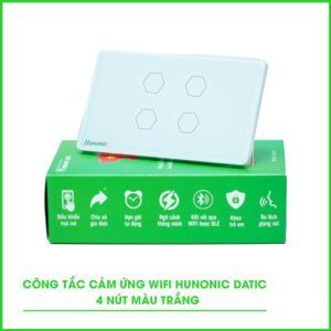Công Tắc Cảm Ứng Wifi 4 Nút Hunonic Datic Màu Trắng