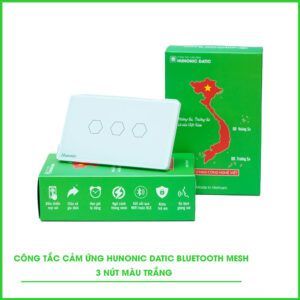 Công Tắc Cảm Ứng 3 Nút BLE Mesh Hunonic Datic Màu Trắng