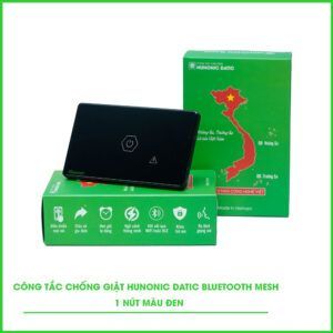 Công Tắc Chống Giật BLE Mesh Hunonic Datic Màu Đen